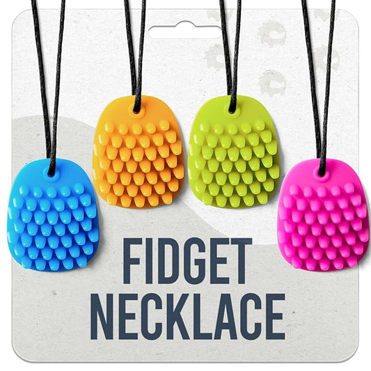 Chewy Necklace Sensory Aid for Kids, Ideal Teething Toy Made from Soft, Smooth, Food-Grade Silicone for Relief and Stimulation. Provides Comfort and Gentle Support for Children.-CubbioJoy