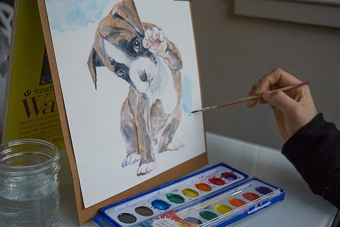 8-Color Watercolor Paint Set with Wooden Brushes – Washable & Non-Toxic, Ideal for Kids, Students, and Classroom Activities-CubbioJoy