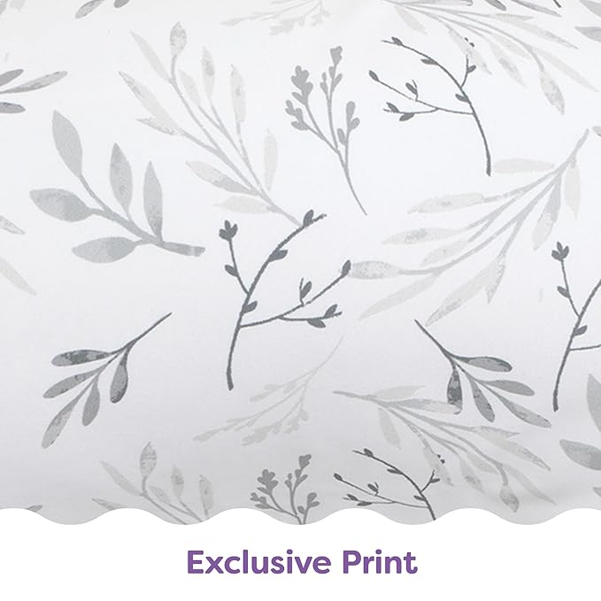 Boppy Nursing Pillow - Ergonomic Bottle & Breastfeeding Pillow with High, Firm, Large Area, Water-Repellent Cushion with Washable Cover; Baby Safety Alliance Verified - Gray Gentle Leaves-CubbioJoy