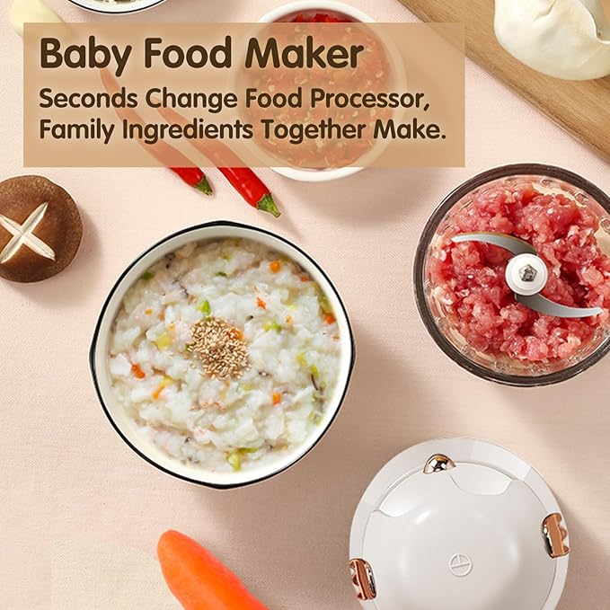 Baby Food Maker - Processor & Blender for Fresh Meals, Fruits, Veggies, Meat & Puree (White)-CubbioJoy