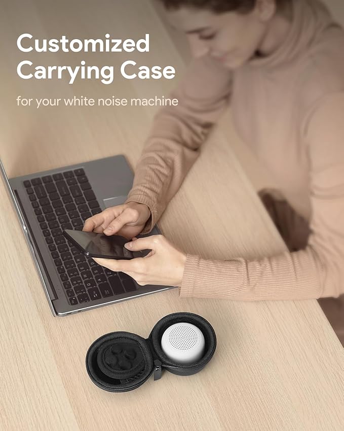 Carrying Case for Babelio White Noise Machine, Mini Sound Machine Protective Compact Traveling Storage Bag, Scratches Shockproof Waterproof (Only Case) (Black, S)-CubbioJoy