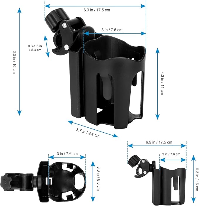 Accmor Stroller Cup Holder with Phone Holder, Universal Cup Holder, Bike Cup Holder, 360° Rotatable Large Caliber Drinks Holder for Stroller, Bike, Wheelchair, Walker-CubbioJoy