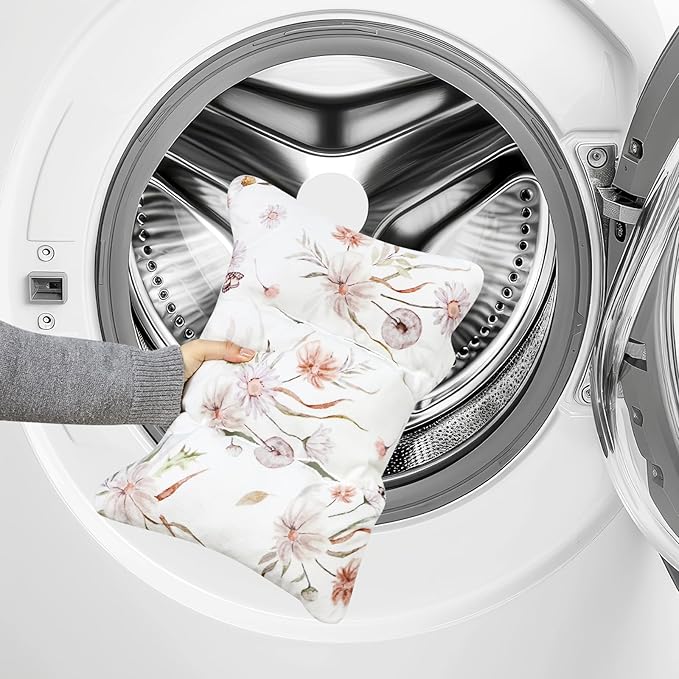 Infant Car Seat Insert and Strap Covers, Very Soft Car Seat Head Support Baby Girl Boy, Reversible Newborn Carseat Insert Cushion Fits for Stroller, Baby Swing, Bouncer (White Flower)-CubbioJoy