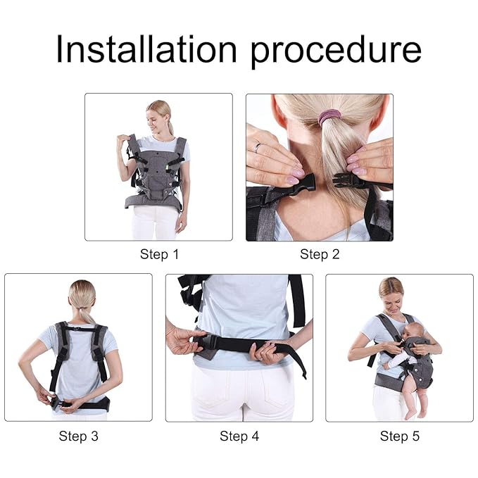 Baby Carriers Newborn to Toddler,Baby Carrier Wrap,Cozy Baby Holder Carrier Lightweight,Adjustable Baby Sling Support Carriers for Infant 7-45lbs Girl and Boy -All Positions,Shower Gift -Grey-CubbioJoy