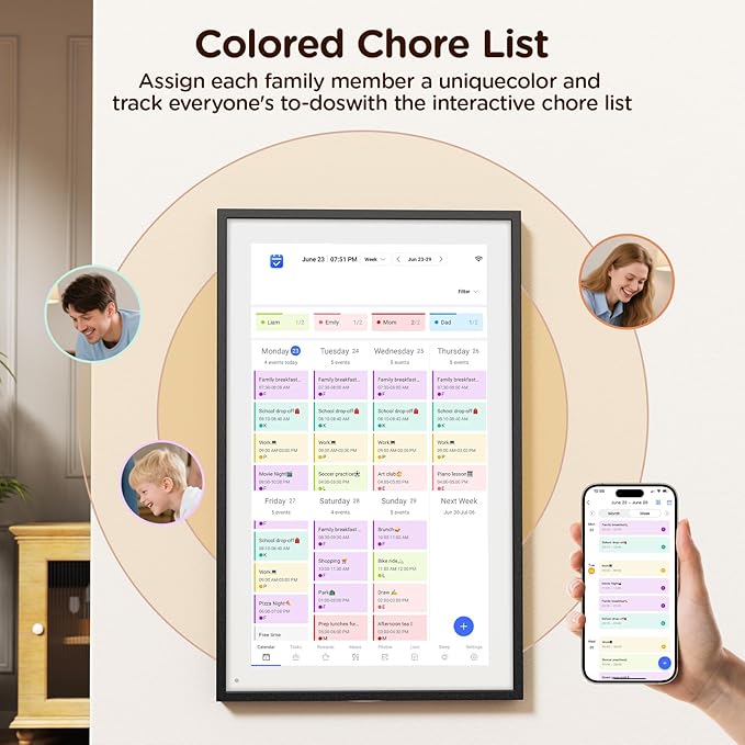 15.6 Inch Digital Calendar, Wall Electronic Desk Calendar, Full HD 1920 * 1080P IPS Touchscreen Interactive Display for Family Meal Planner Support - Streamline Household Organization-CubbioJoy