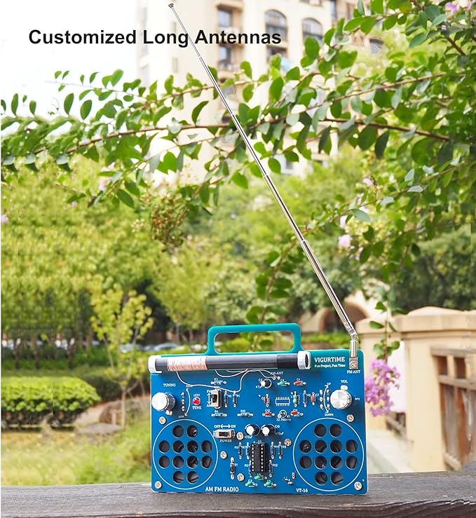 AM/FM Radio Kit | Soldering Project DIY Kit for Practicing Teaching Electronics | Stereo | Great STEM Project and Gift | Upgraded Version VT-16-CubbioJoy