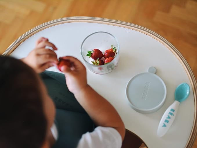 BEABA Silicone Baby Bib, Made with Soft Supple Silicone, Baby Bibs with Baby Food Catcher, Baby Essentials for Baby Feeding-CubbioJoy