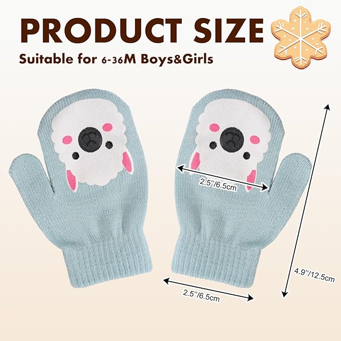 Baby Winter Mittens Toddler Stretch Knit Gloves Magic Warm Glove for Baby Boys Girls-CubbioJoy