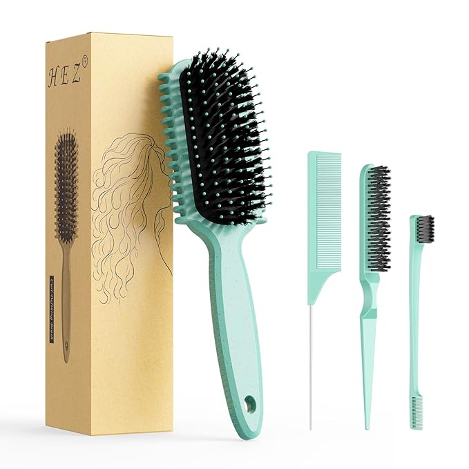 Curl Defining Brush, Curly Hair Brush, Slick Back Hair Brush, For Combing and Shaping Curls in All Hairstyles to Reduce Pulling (Green)-CubbioJoy