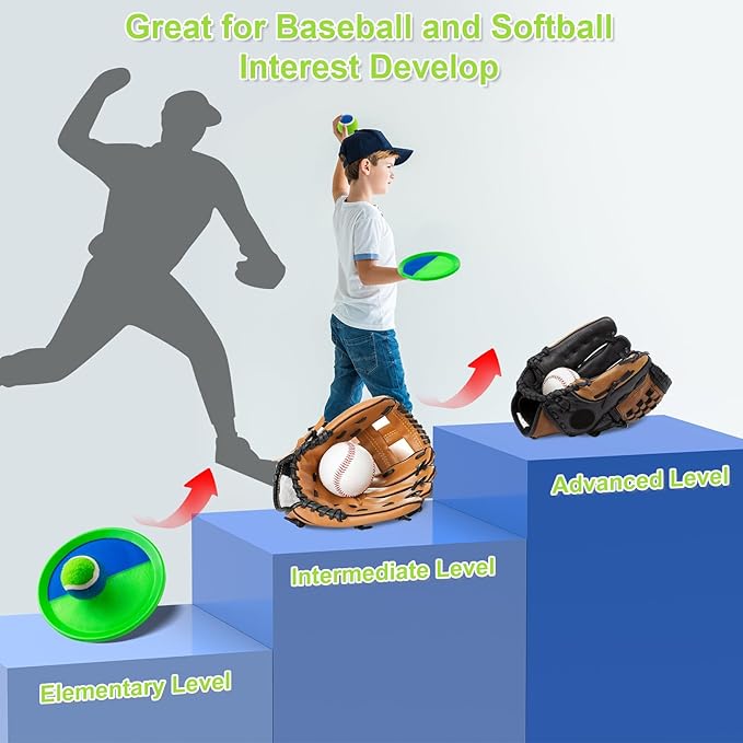 Ayeboovi Kids Outdoor Beach Pool Toys Toss and Catch Ball Set Upgraded Light UP Ball Yard Lawn Games for 3-10 Years Boys Girls Toddlers Easter Basket Stuffers-Green-CubbioJoy