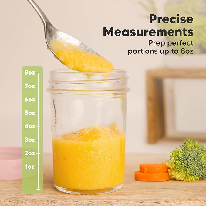 KeaBabies 4pk 8oz Glass Baby Food Containers with Lids - Leak-Proof, Microwavable Small Glass Jars, Baby Purees & Toddler Snack Storage Containers, BPA-Free, Dishwasher & Freezer Safe (Roseate)-CubbioJoy