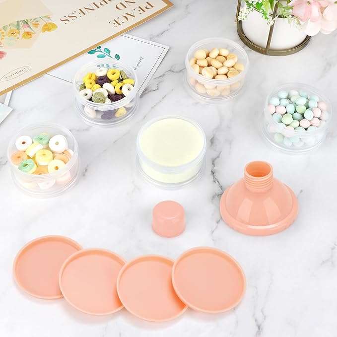 Accmor Formula Dispenser On The Go, 5 Compartments Stackable Formula Container for Travel, Baby Milk Powder Kids Snack Container, BPA Free-CubbioJoy