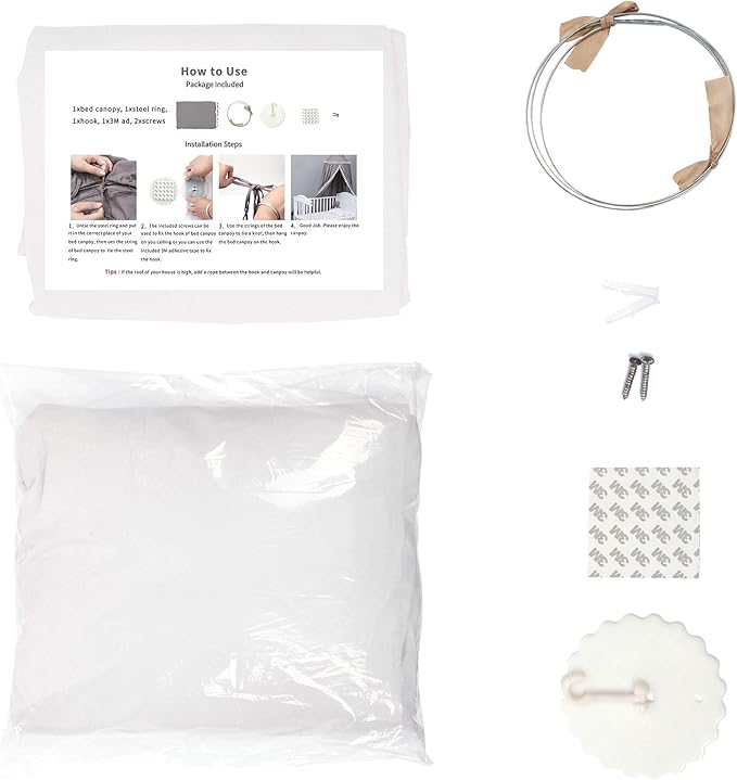 Bed Canopy with Frills Reading Nook Game Tent for Kids Boho Hanging Net Play Room Decor(White)-CubbioJoy