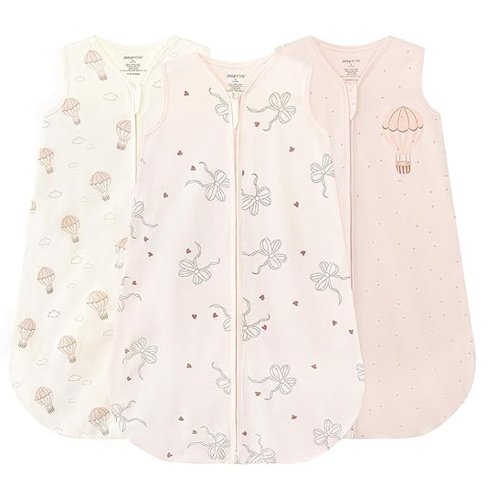 JELLYMONI Baby Sleep Sack 12-18 Months Wearable Blanket for Baby, 100% Cotton 3 Pack Infant Toddler Sleeping Sack Lightweight Soft 2-Way Zipper Sleepsack-CubbioJoy