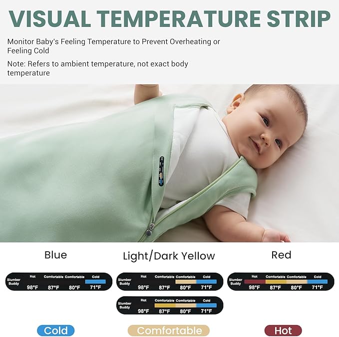 Baby Bamboo Sleep Sack, 70% Rayon Made from Bamboo 30% Cotton 1.0 TOG Infant Wearable Blanket-CubbioJoy