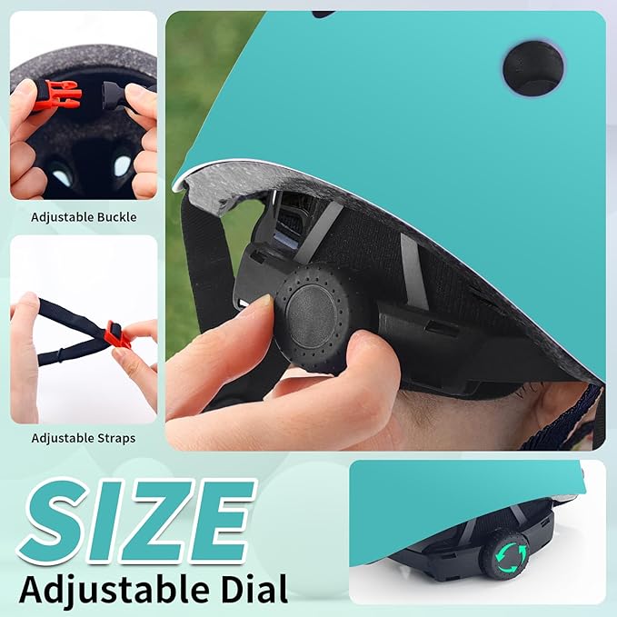 Adjustable Kids Bike Helmet with Knee & Elbow Pads Set, Color Gradient Design for Boys and Girls Aged 3-14+, for Skateboarding, Scooter, Roller & Inline Skating, Longboard-CubbioJoy