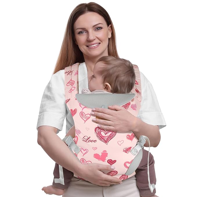Baby Carrier Newborn to Toddler, Ergonomic Adjustable Toddler Carriers for 7-66 Lbs, Cozy Lightweight Infant Carrier with Neck Support, Baby Holder Carrier with Lumbar Support for Mom Dad-CubbioJoy