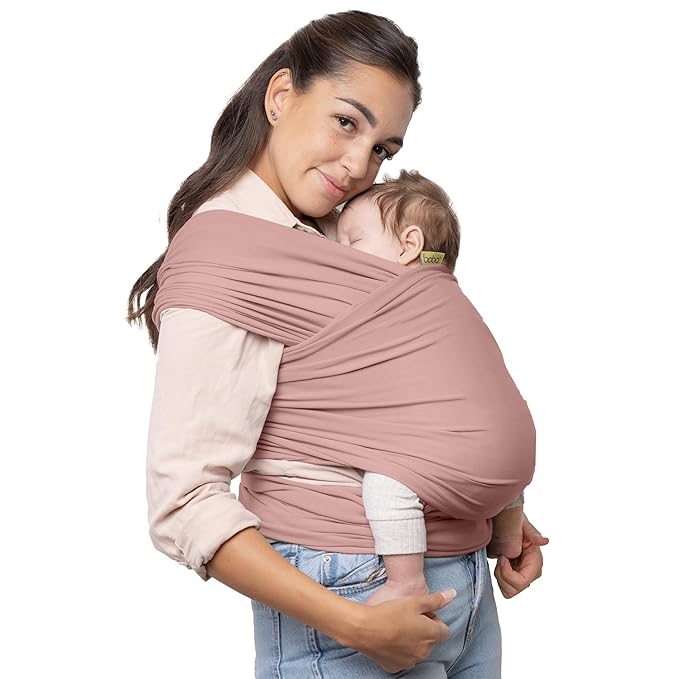 Boba Baby Wrap Carrier – Original Baby Sling Carrier for Newborns (7–35 lbs), Soft, Secure, Hands-Free & Ergonomic, Ideal for Comfortable Bonding, New Parents (Serenity Bloom)-CubbioJoy