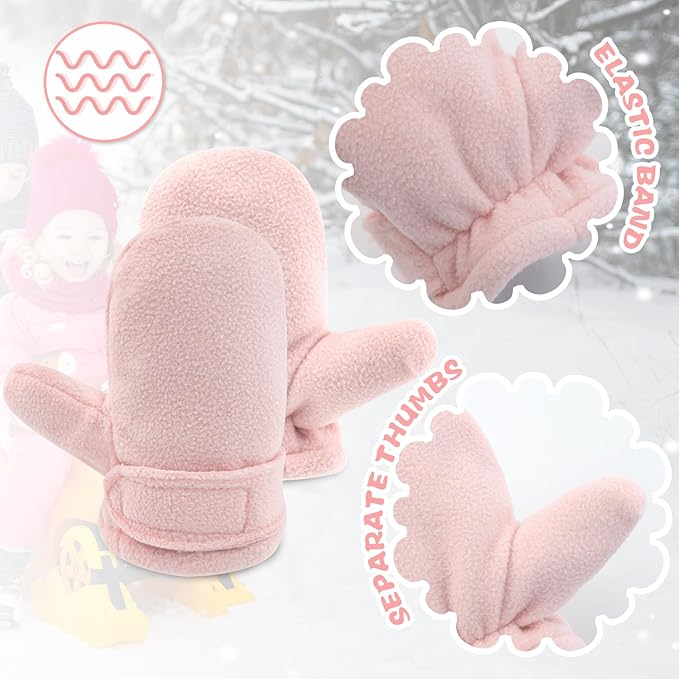 BAVST Baby Toddler Winter Mittens Girls Warm Fleece Lined Gloves Kids Sherpa Lined Mittens for Boys-CubbioJoy
