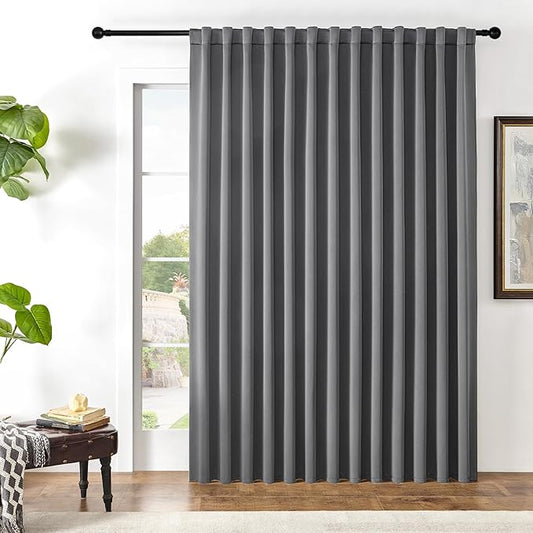 Joydeco Custom Blackout Curtains for Bedroom, 1 Panel Room Darkening Curtains & Drapes for Living Room Window Rod Pocket Back Tab (Custom Size,Light Grey)-CubbioJoy