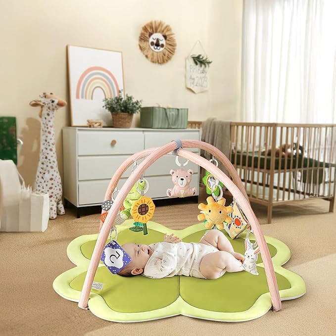 Baby Play Mat Activity Gym for Babies and Toddlers, Four-Leaf Clover Baby Play Gyms & Playmats for Babies-CubbioJoy