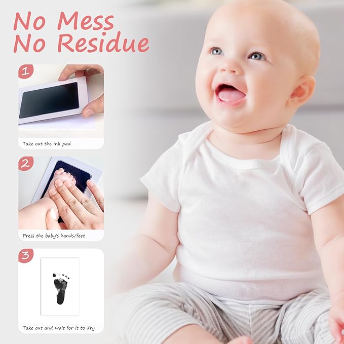 Inkless Baby Hand and Footprint Kit,Clean Touch Ink Pad for Baby Footprint Kit,No Mess Dog Paw Print Kit,DIY Footprint Ink for Baby Keepsake Gifts for Boys and Girls-CubbioJoy