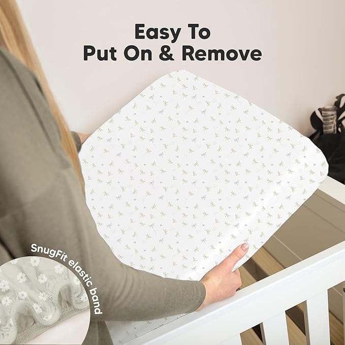 KeaBabies 2-Pack Organic Crib Sheets for Boys, Girls - 52x28 Fitted Crib Mattress Sheet Neutral, Breathable Jersey Cotton Cover for Baby Bed, Toddler Mattress, Soft & Cute Prints (Meadow)-CubbioJoy