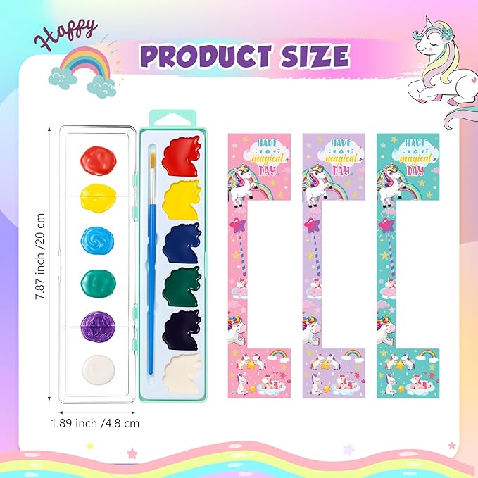 36 Pcs Unicorn Style Watercolor Painting Set 8 Washable Colors With Brush Watercolor Painting Set Gift Party Supplies Back To School Party Gift Exchange-CubbioJoy