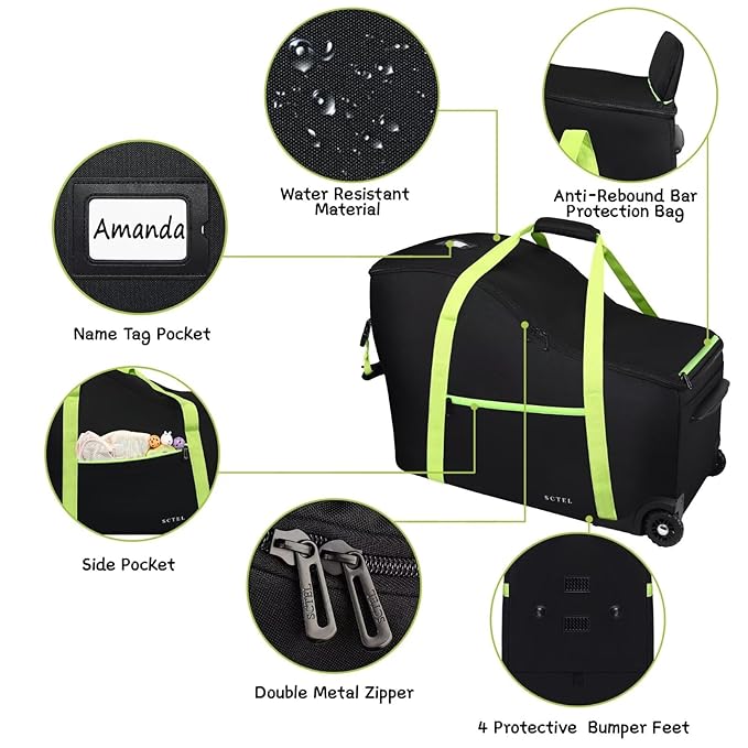 Baby Car Seat Travel Bag Fit Chicco Keyfit 35 and Anti-rebound Bar Base, Doona Car Seat Stroller and Base, Nuna Pipa Travel Bag, Infant Car Seat Bags for Air Travel, Doona Travel Bag-CubbioJoy