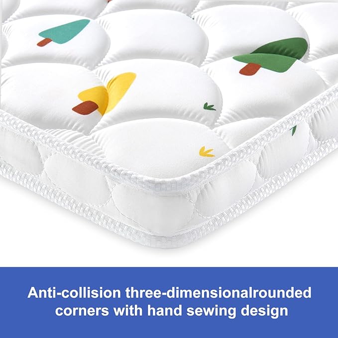 Baby Bassinet Mattress 32 x 18 inches- Firm Support and Comfort Premium Foam,Noiseless and Odorless,Hypoallergenic Small Crib Mattress, Fits Moses Basket, Dual Sided with Soft Breathable Fabric-CubbioJoy