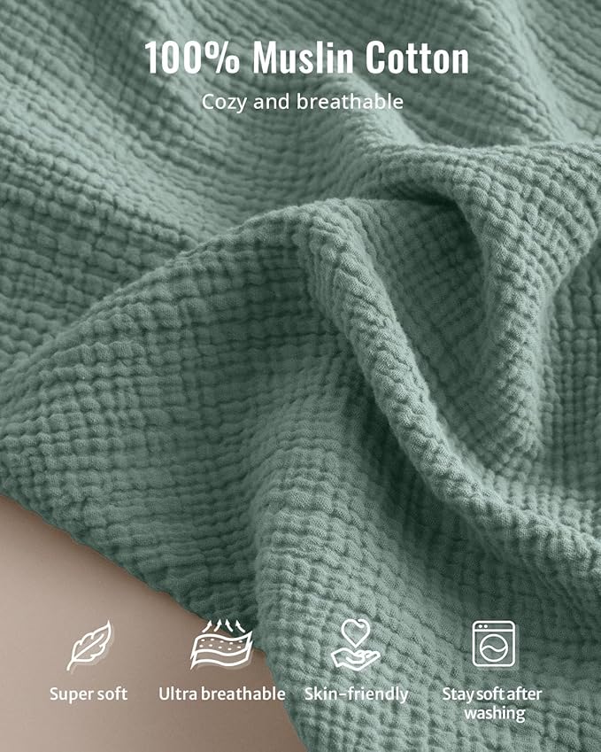 Blissful Diary Muslin Baby Changing Pad with Waterproof Lining Foam, Diaper Changing Table Pad with Cover for Dressers (Roman Green, Rectangular)-CubbioJoy