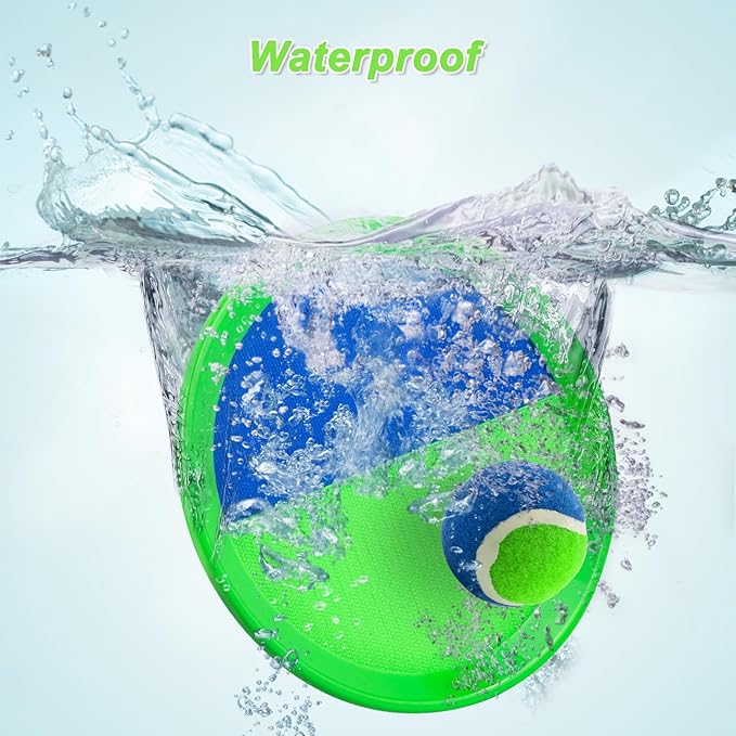 Ayeboovi Kids Outdoor Beach Pool Toys Toss and Catch Ball Set Upgraded Light UP Ball Yard Lawn Games for 3-10 Years Boys Girls Toddlers Easter Basket Stuffers-Green-CubbioJoy