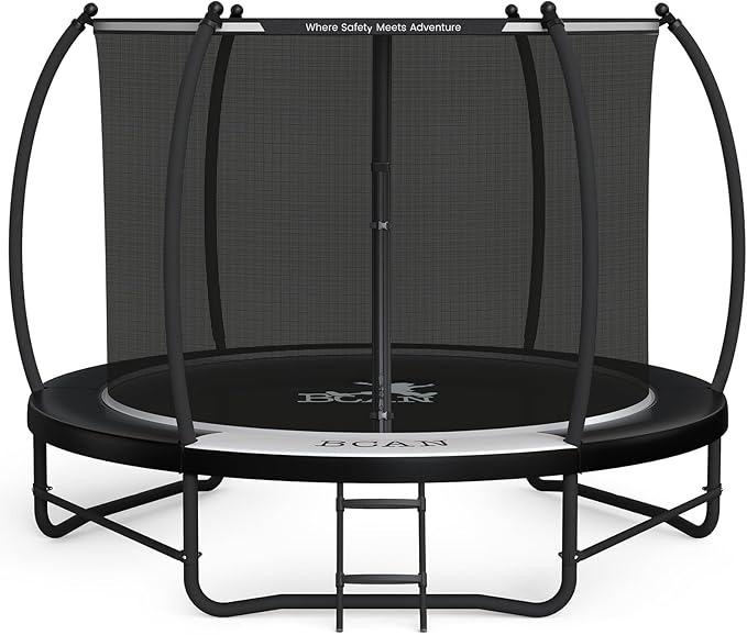 BCAN 8FT 10FT 12FT 14FT 15FT 16FT Recreational Trampoline with Enclosure for Kids Adults, ASTM Approved, Outdoor Trampolines with Ladder for Kids-CubbioJoy