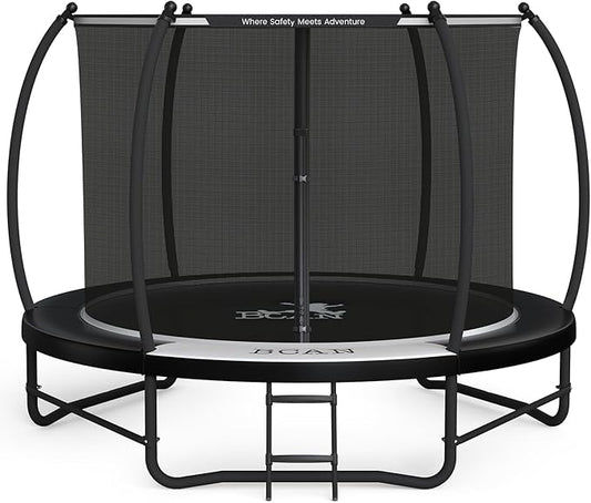 BCAN 8FT 10FT 12FT 14FT 15FT 16FT Recreational Trampoline with Enclosure for Kids Adults, ASTM Approved, Outdoor Trampolines with Ladder for Kids-CubbioJoy