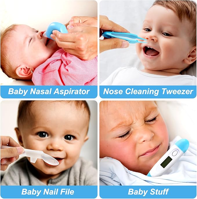 Baby Grooming Kit, Infant Safety Care Set with Hair Brush Comb Nail Clipper Nasal Aspirator,Baby Essentials Kit for Newborn Girls Boys-CubbioJoy