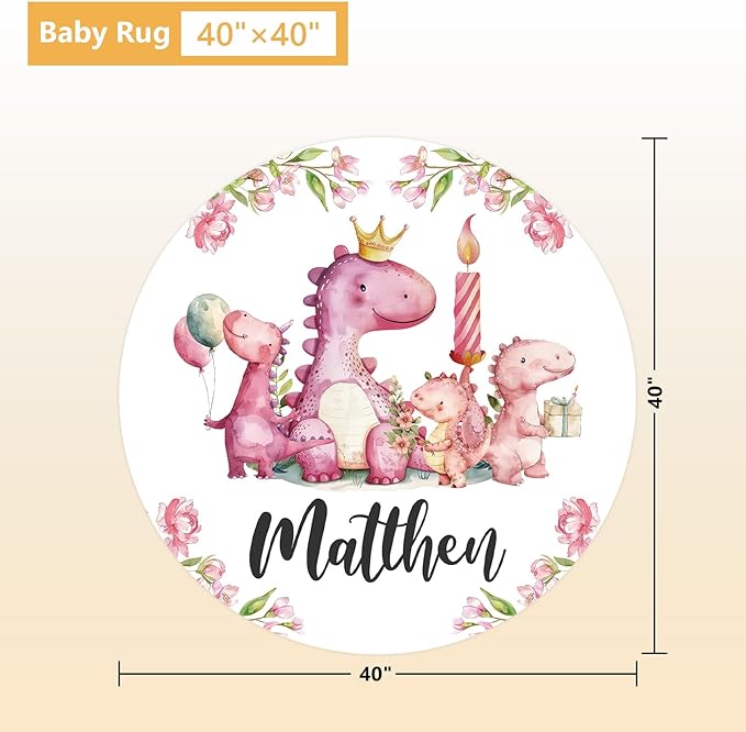Custom Baby Crib Bedding Set - 5 Pcs Personalized Name Pink Dinosaurs Crib Set for Infants Toddlers Girls - Soft Double Layer Nursery Bedding Set - Customized Present for Birthday Baby Shower-CubbioJoy