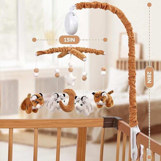 Baby Crib Mobile- Tiger Crib Mobile for Boys Girls Essential Gift for Infant Bedroom Hanging Decor-CubbioJoy