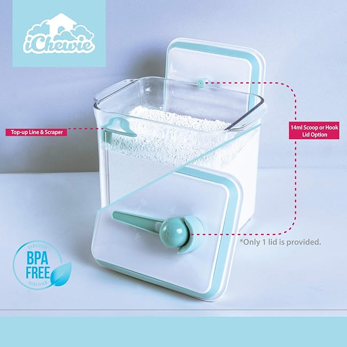 BopTop (1pc - 1700ml) Airtight Food Storage Container – Mechanical Silicone Seal Canister - BPA-Free - 1.79Qt-CubbioJoy