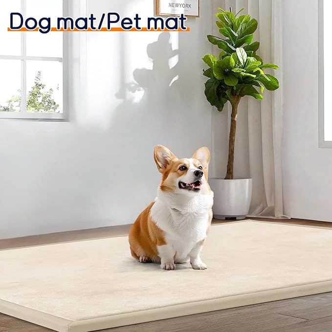 Baby Play Mat for Floor Tummy Time Mat Nursery Rug Muscle Mat Area Rug Playroom Rug Tatami Mat Memory Foam 1.3" Thick Beige Crawling Mat for Babies,Toddlers, Infants, Kids,Floor Mat-CubbioJoy