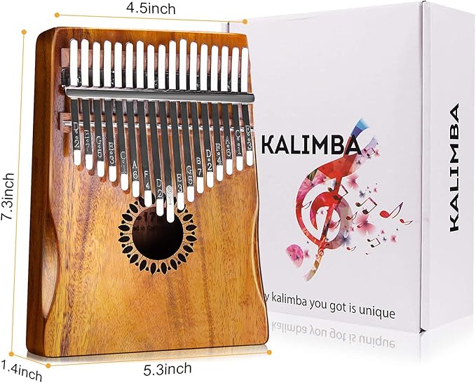 Kalimba Thumb Piano 17 Keys, Portable Mbira Finger Piano Gifts for Kids and Adults Beginners Wood-CubbioJoy