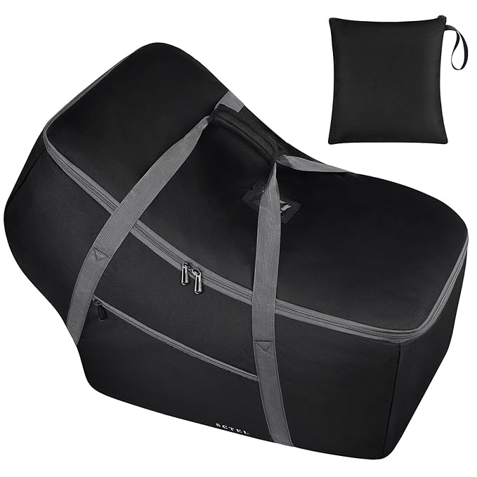 Infant Car Seat Travel Bag Fit Nuna Pipa All Model Car Seat and Base, Fit Doona Baby Stroller, Padded Car Seat Bags for Air Travel, Gate Check Bag with Side Pocket, 5 Protective Feet, Storage Bag-CubbioJoy