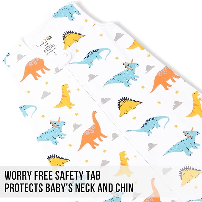 Baby Sleep Sack 1.0 TOG, Organic Cotton Baby Wearable Blanket with Two-Way Zipper, Swaddle Transition Baby Sleeping Bag, All-Season Sleep Sack for Newborn Infant Toddler Boy Girl, 18-24 Months, 1-Pack-CubbioJoy