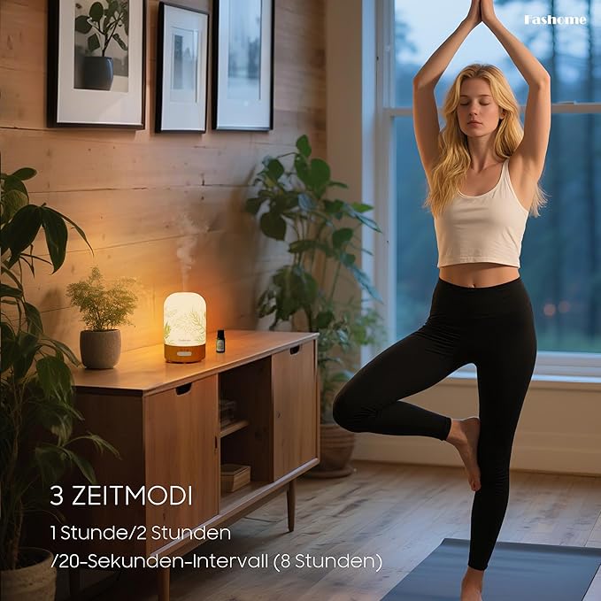 Aromatherapy Essential Oil Diffuser with Jasmine Oil, 6 in 1 Ultrasonic 100ML Aromatherapy Scent Humidifier Vaporizer with Dense fine Mist, Timer, Auto-Off (Summer-Jasmine)-CubbioJoy