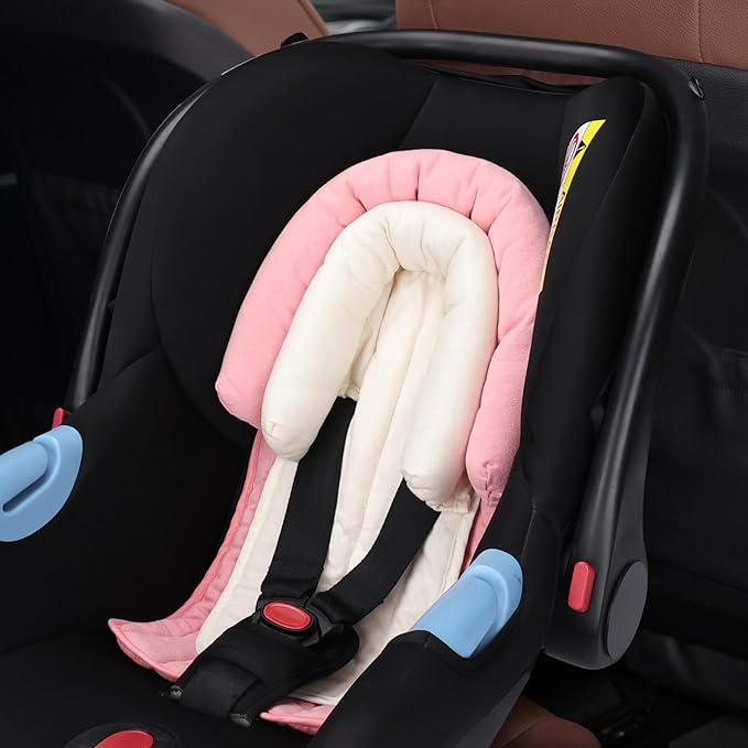 COOLBEBE Upgraded 2-in-1 Babybody Supports for Newborn Infant - Extra Soft Breathable Car Seat Insert Cushion Pad, Perfect for Carseat, Stroller, Swing, Bouncer, Pink-CubbioJoy