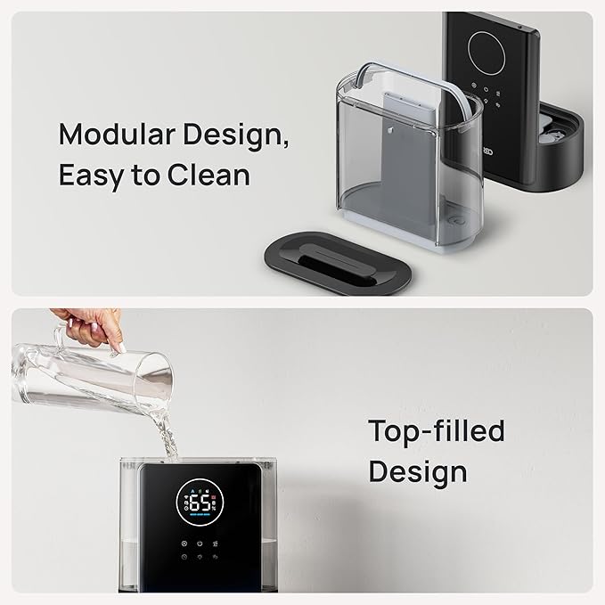 Dreo 8L Smart Humidifiers for Bedroom 600ft², 80H Runtime Warm&Cool Supersized Mist Humidifier for Large Room Indoor, Quiet Whole House humidifier for Baby, Plants, with Alexa/Google, Black, HM717S-CubbioJoy