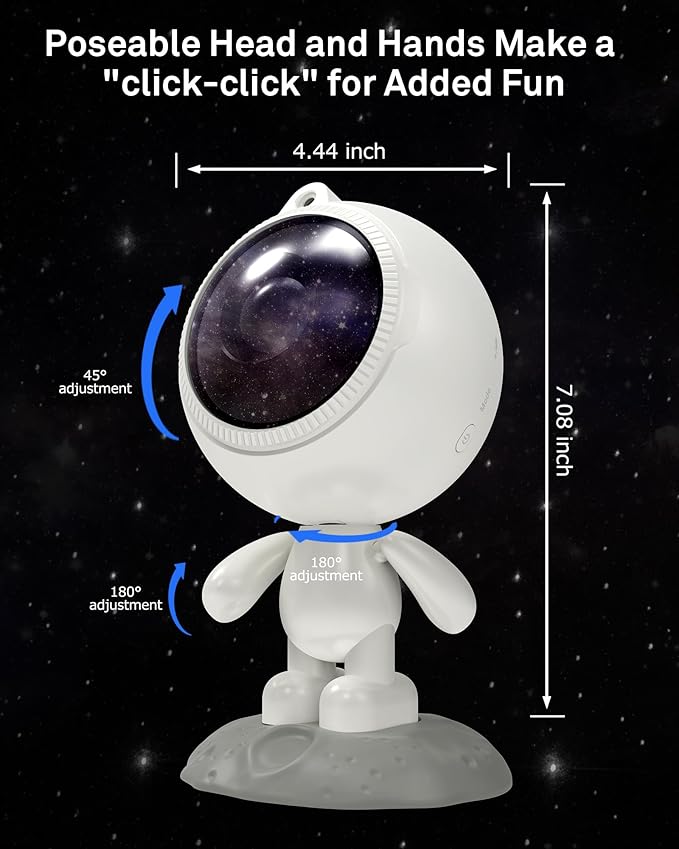 AIRIVO Dreamers Star Projector,Astronaut Galaxy Projector Bluetooth Speaker with Remote,White Noise,Interactive Posture Adjustment,Room Bedroom Decor,Birthday Christmas Gifts for Kids Adults-CubbioJoy