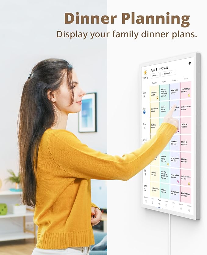 Dragon Touch 27 inch Digital Calendar Chore Chart – Interactive Touchscreen, Smart Family Planner, Hearth Display Desk Digital Calendar Seamless Scheduling-CubbioJoy
