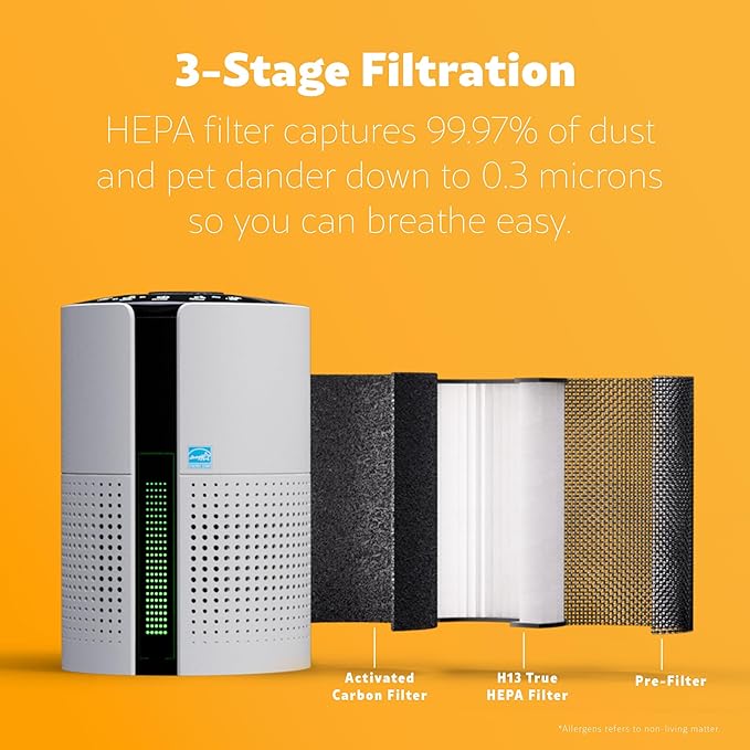 Kenmore PM1010 Air Purifiers for Bedroom Up to 348 Sq.Foot with H13 True HEPA Filter, Child Lock, Sleep Mode for Small Rooms-CubbioJoy