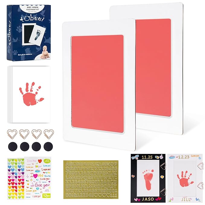 Inkless Baby Hand and Footprint Kit,Clean Touch Ink Pad for Baby Footprint Kit,No Mess Dog Paw Print Kit,DIY Footprint Ink for Baby Keepsake Gifts for Boys and Girls-CubbioJoy