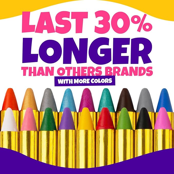 Blue Squid Face Paint Crayons for Kids - 18pcs XL Non-Toxic, Washable Body Paint Crayons - Our Face Painting Kit Makeup Sticks are Easy to Use, Safe for Sensitive Skin and Perfect for a Kids Party-CubbioJoy